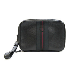 Salvatore Ferragamo FZ-24 9586 Men's Leather Clutch Bag Black