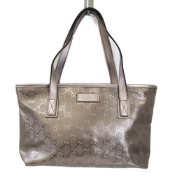 Gucci GG Imprimé 211138 Women's PVC,Leather Tote Bag Metallic Pink