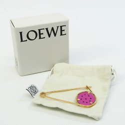 Loewe Mechano Pin Pin Badge Leather,Metal Brooch Gold,Purple