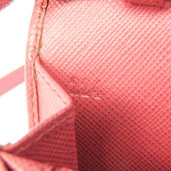 Prada Saffiano Ribbon Pochette 1M1437 Women's Leather Chain/Shoulder Wallet Peonia