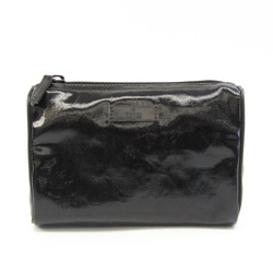 Gucci 190016 Women's PVC,Leather Pouch Black
