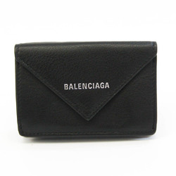 Balenciaga Paper Mini 391446 Women,Men Leather Wallet (tri-fold) Black