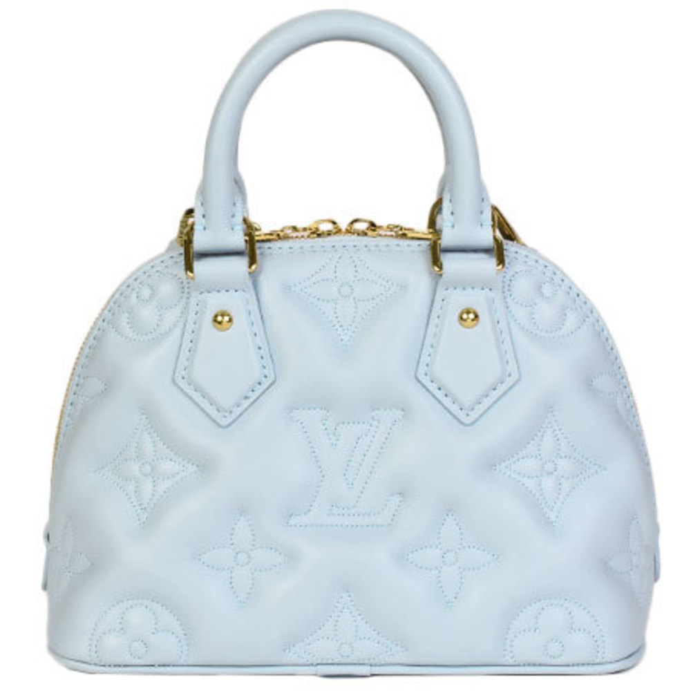 Louis Vuitton LOUIS VUITTON Alma BB Shoulder Strap Handbag Bubblegram Calf  Leather Blue Glaciere M59822