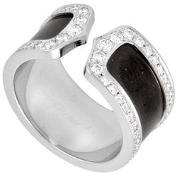 Cartier 2C diamond black lacquer ring LM K18WG #53 B4040700