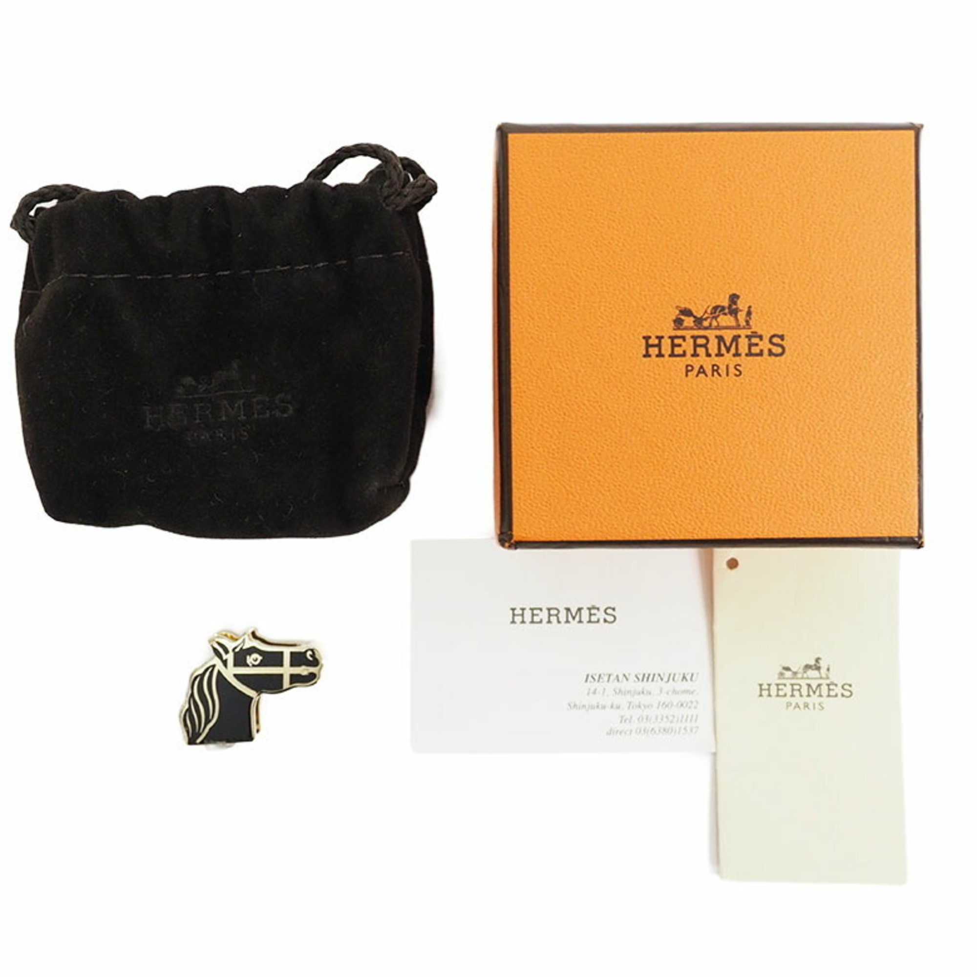 Hermes HERMES Quadriage with seal Twilly ring scarf orange x silver ladies