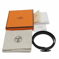 Hermes HERMES Leather Bracelet Biapi Double Tour Black So H010700CHAA Size T5 Men's