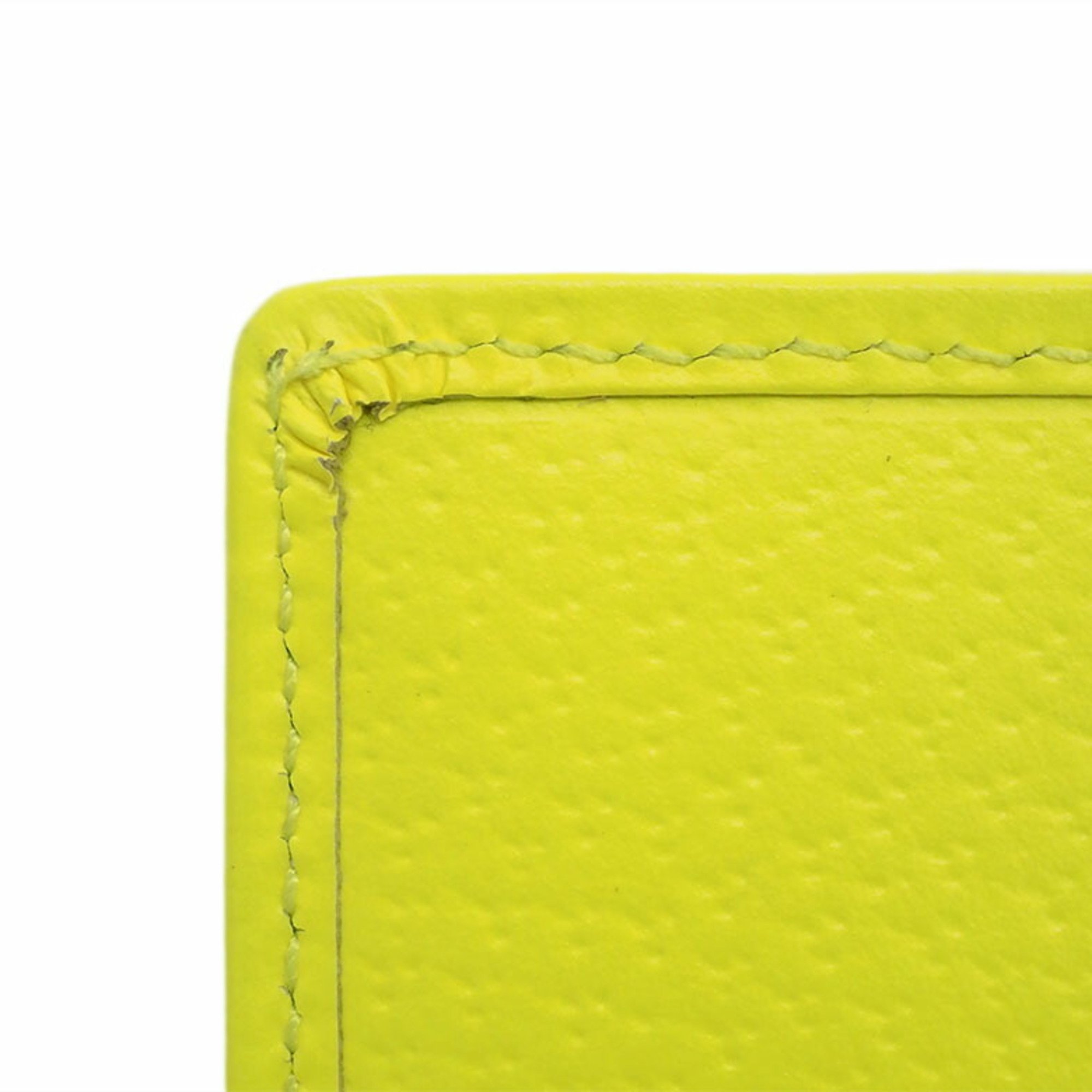 Gucci GUCCI Flora Zumi Compact Neon Yellow 536353 PVCx Leather Women's Bifold Wallet