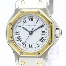 Polished CARTIER Santos Octagon 18K Gold Steel Automatic Ladies Watch BF555125