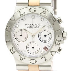 Polished BVLGARI Diagono Chronograph 18K Gold Steel Watch CH35SG AUTO BF549360