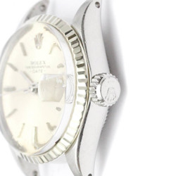 ROLEX Oyster Perpetual Date 6517 White Gold Steel Watch Head Only BF555324