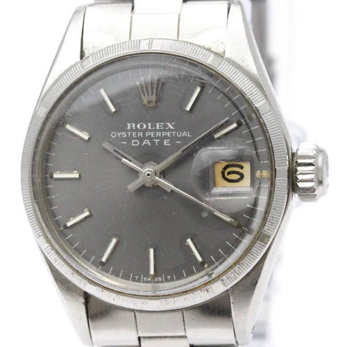 Vintage ROLEX Oyster Perpetual Date 6519 Steel Automatic Ladies Watch BF555374