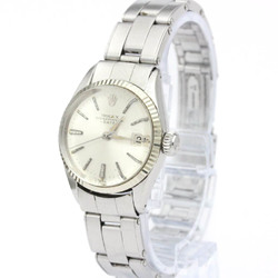 Vintage ROLEX Oyster Perpetual Date 6517 White Gold Steel Ladies Watch BF555099