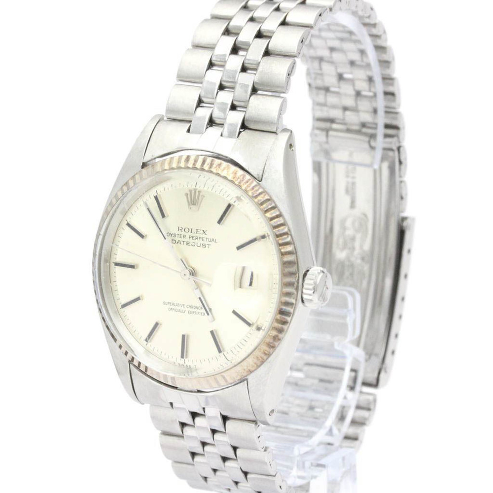 Vintage ROLEX Datejust 1601 White Gold Steel Automatic Mens Watch BF555263