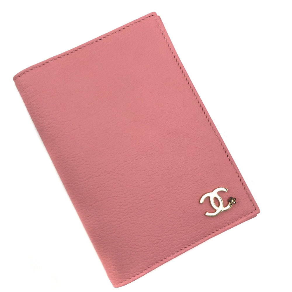 Chanel Passport Case Lucky Flower CC No Serial Seal Leather Pink Ladies  CHANEL | eLADY Globazone