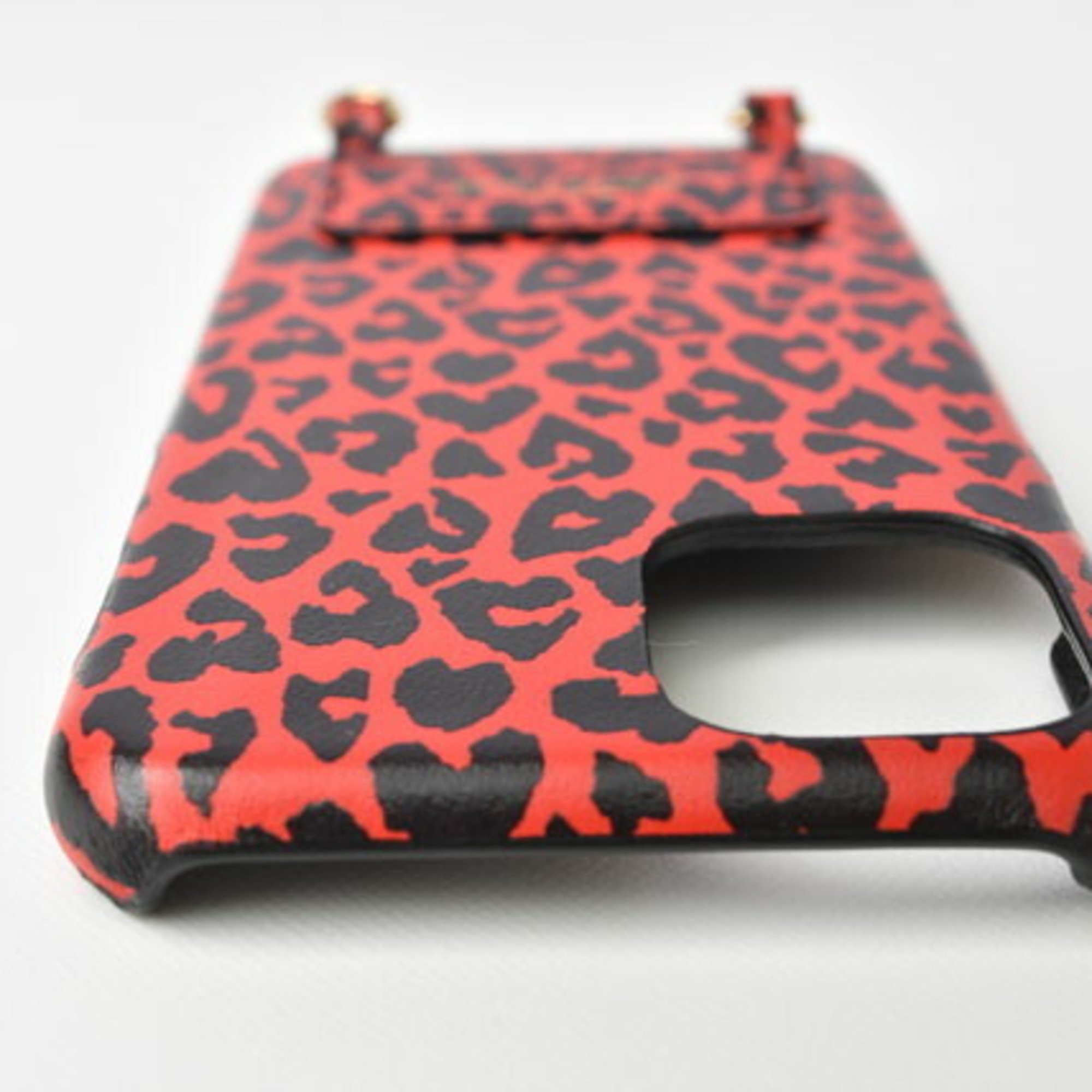 Saint Laurent Paris Smartphone Shoulder iPhone Case 14 Cases 13 12 SAINT LAURENT Leopard Pattern Red Black