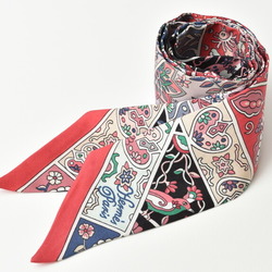 Hermes Twilly Scarf Muffler HERMES Silk Twill Paisley Motif Rose Multi