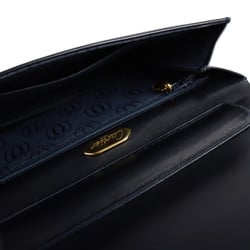 CARTIER Cartier sapphire line shoulder bag calf leather dark navy 2WAY clutch