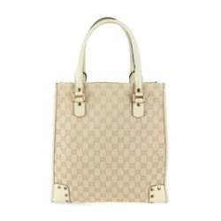 GUCCI Gucci tote bag 124261 GG canvas leather beige ivory