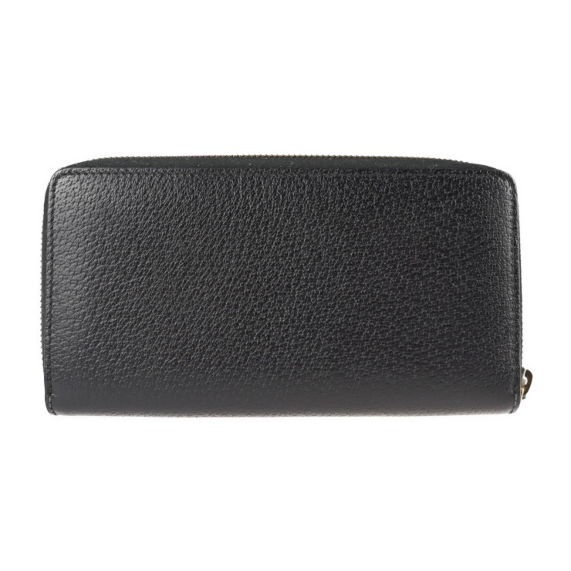 GUCCI Gucci Web Long Wallet 435298 Leather Black Round Zipper