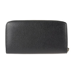 GUCCI Gucci Web Long Wallet 435298 Leather Black Round Zipper