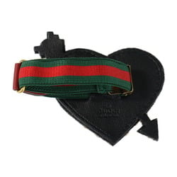 GUCCI Gucci Pierced Heart Bijou Cat Sherry Line Web Grosgrain Bracelet Rhinestone Leather Rubber Multicolor Band Jewelry Red Green Clear Gold Hardware Logo