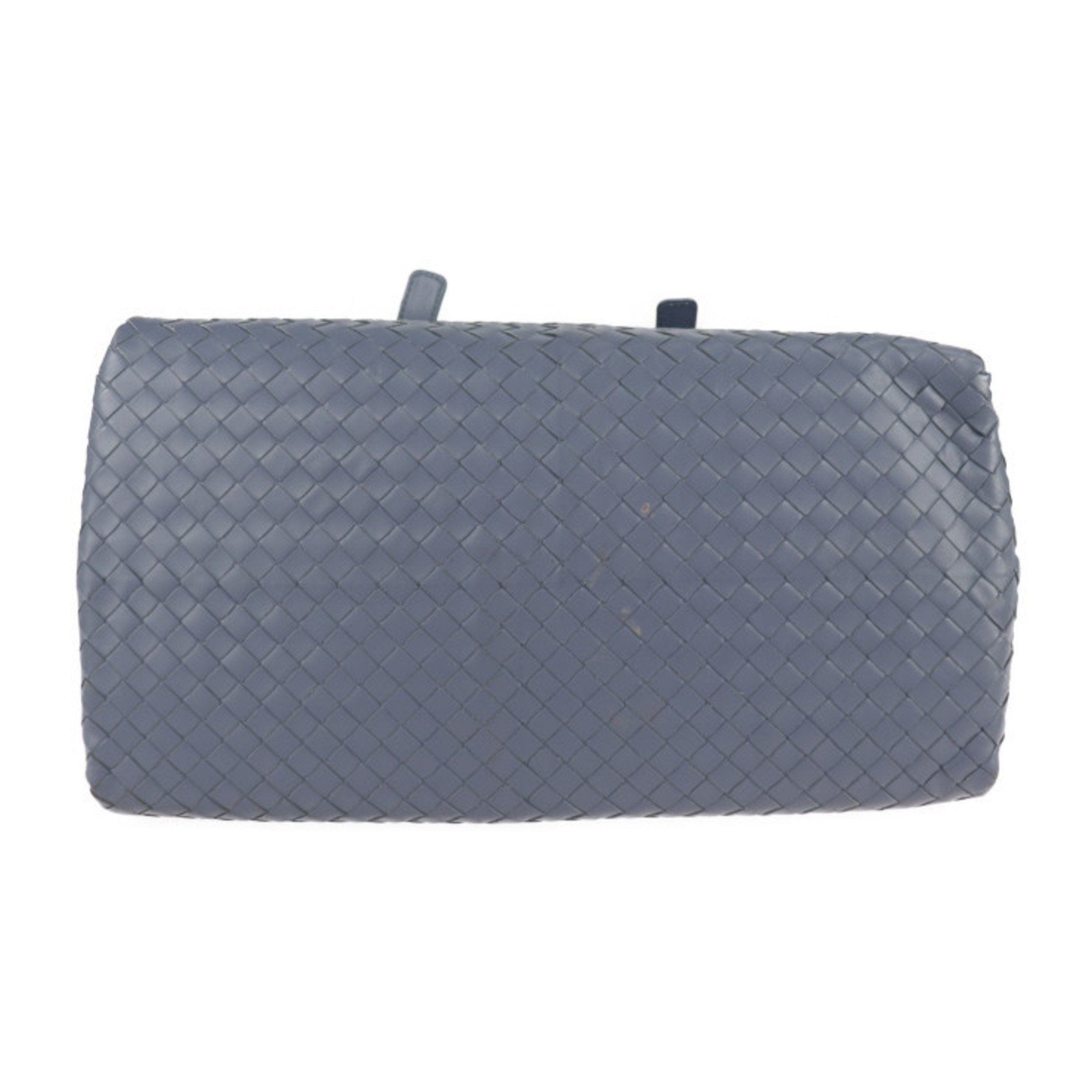 BOTTEGA VENETA Bottega Veneta Intrecciato Prusse Handbag 283363 Leather Light Blue Mini Boston Bag Tote