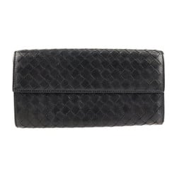BOTTEGA VENETA Bottega Veneta intrecciato long wallet 261995 leather black bifold