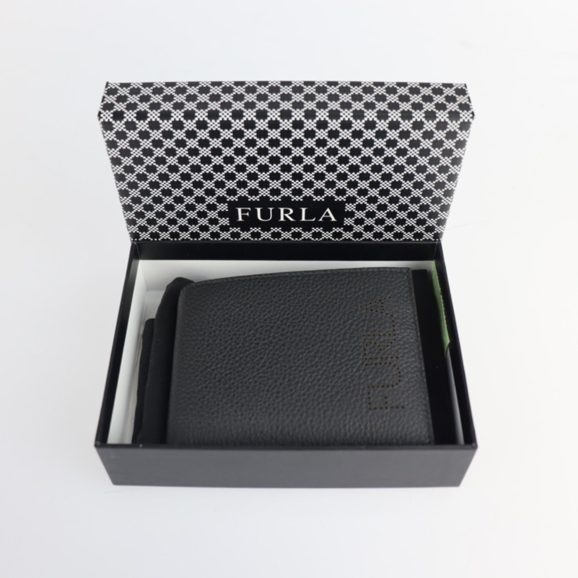 Furla Ulysse M bifold wallet in leather onyx black with pass case
