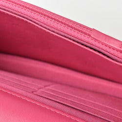 Chanel chain shoulder bag long wallet clutch CHANEL lambskin pink