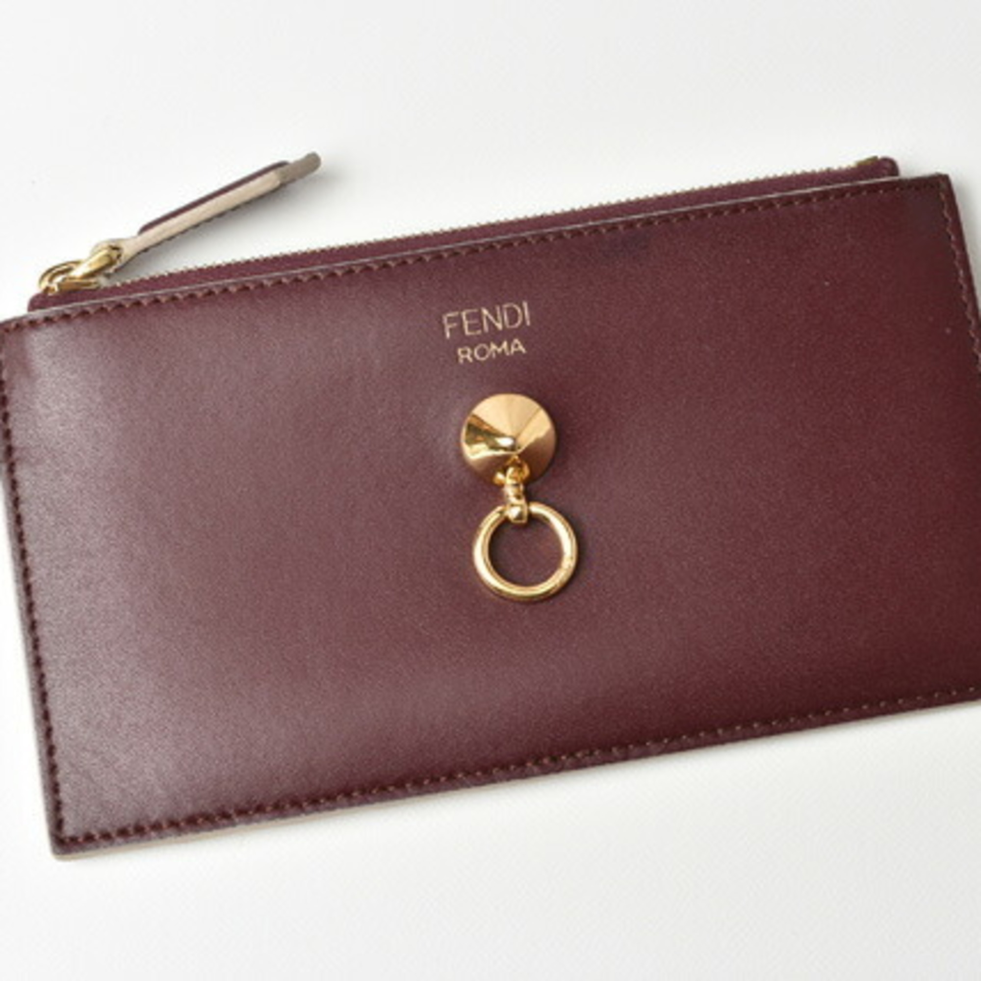 Fendi mini wallet FENDI coin case card pass BY THE WAY visor way burgundy 8M0388