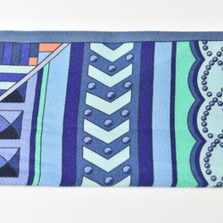 Hermes Twilly Scarf Muffler HERMES Silk Twill Medor Motif Blue Multi