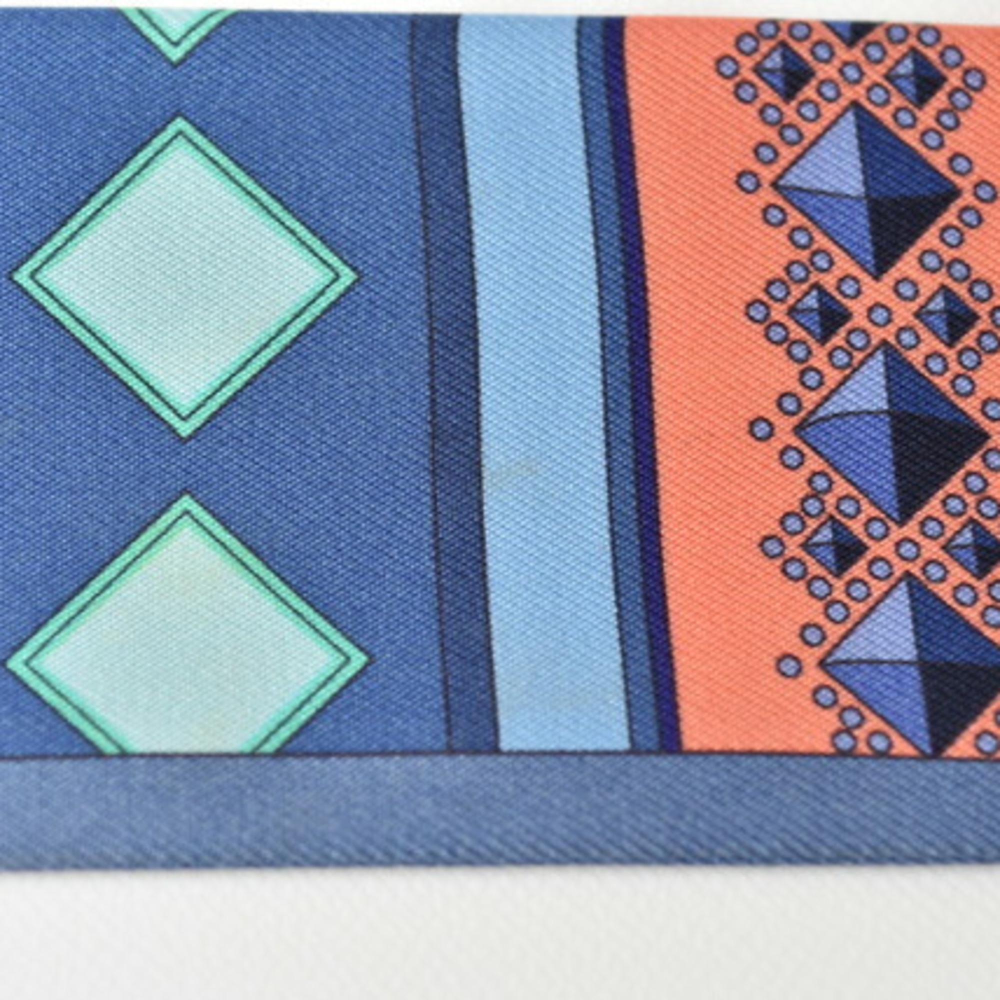 Hermes Twilly Scarf Muffler HERMES Silk Twill Medor Motif Blue Multi