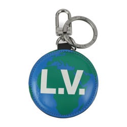 LOUIS VUITTON Louis Vuitton Portocre paddock key holder M68307 monogram canvas leather brown blue green white silver metal fittings ring bag charm