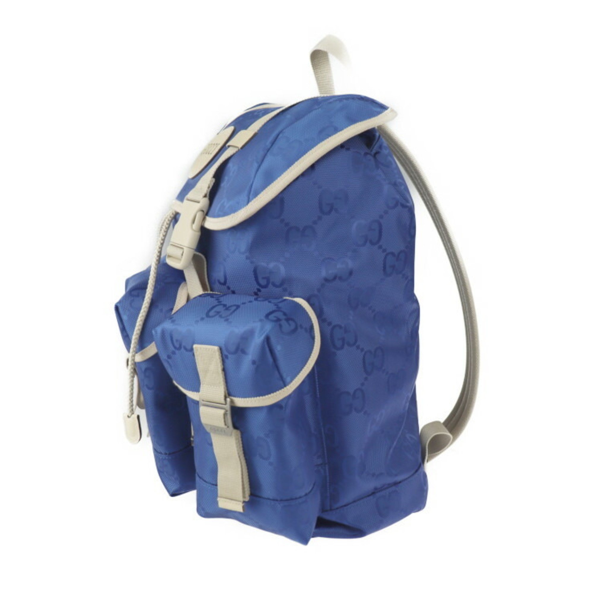 GUCCI Gucci Backpack Daypack 626160 GG Nylon Leather Blue Beige Silver Hardware Japan Limited Color