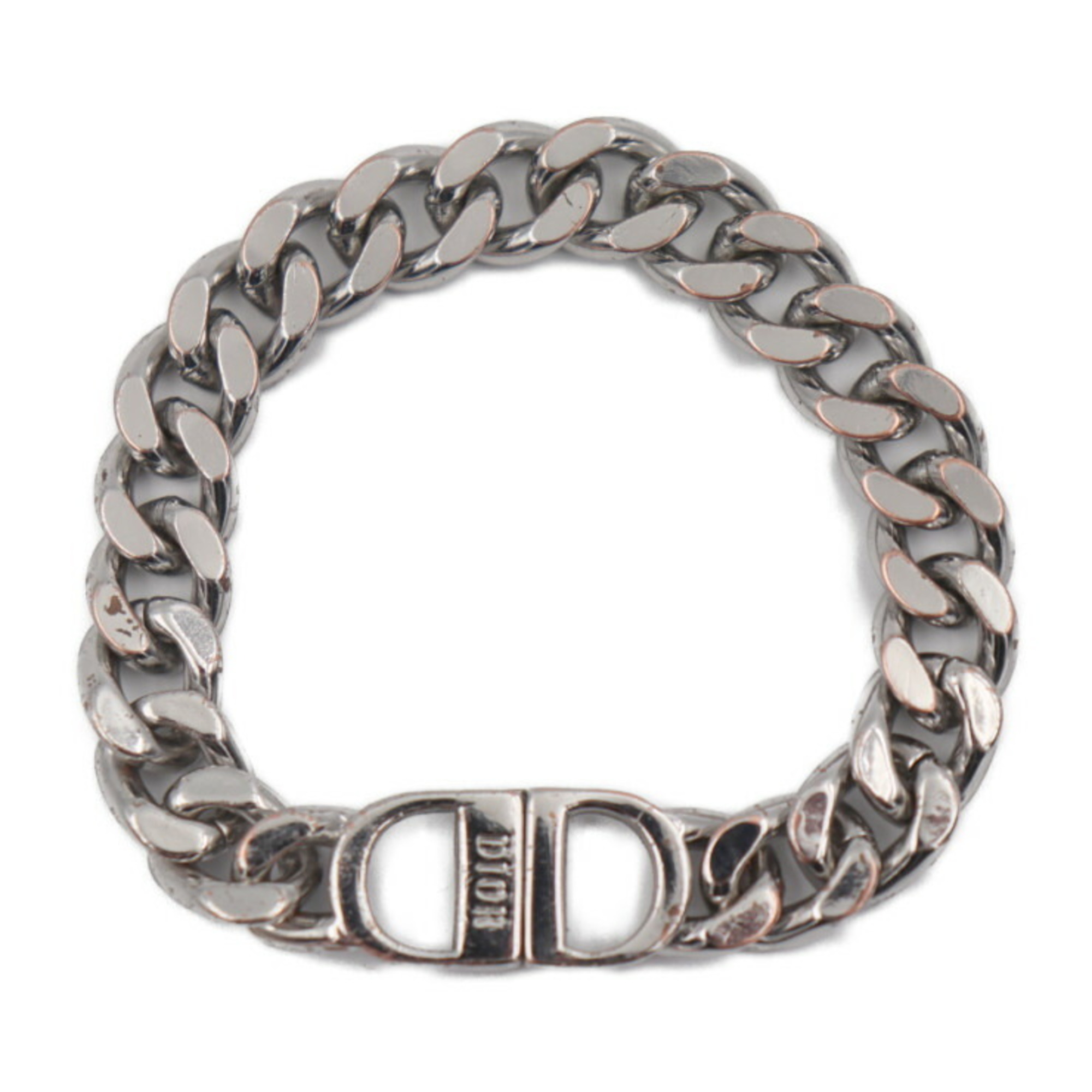 Christian Dior Dior CD Icon Chain Link Bracelet Metal Silver Black