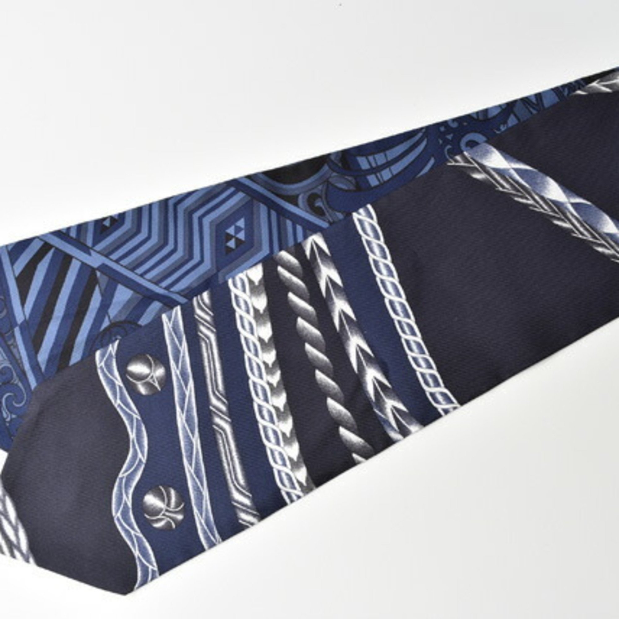 Hermes scarf muffler HERMES twill up WOW silk blue marine