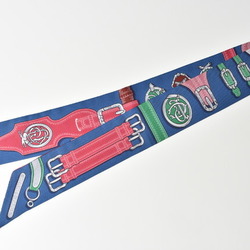 Hermes Twilly Scarf Muffler HERMES Silk Twill Belt Motif Blue Multi