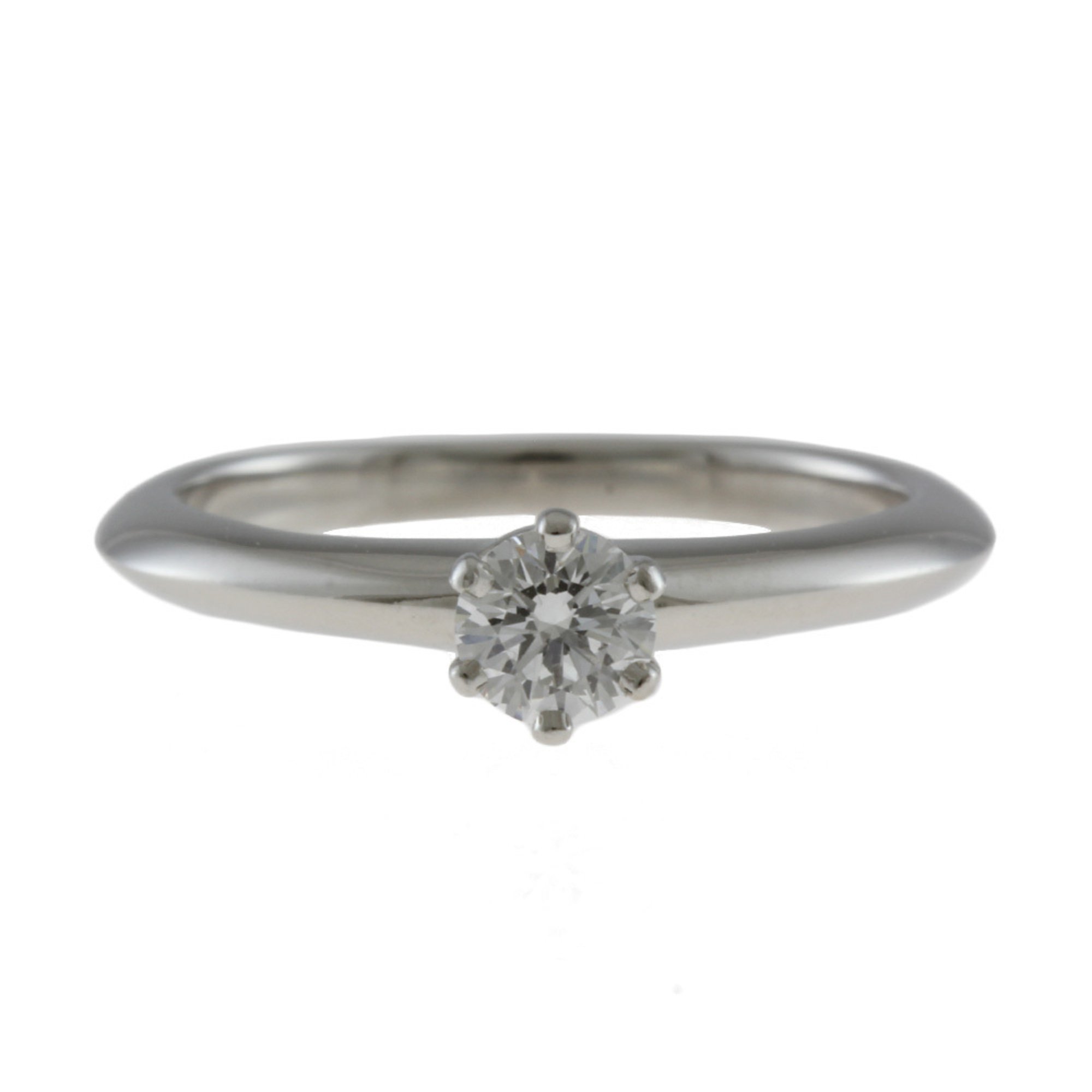 Tiffany TIFFANY&Co. Solitaire Ring No. 7.5 Pt950 Platinum Diamond Women's