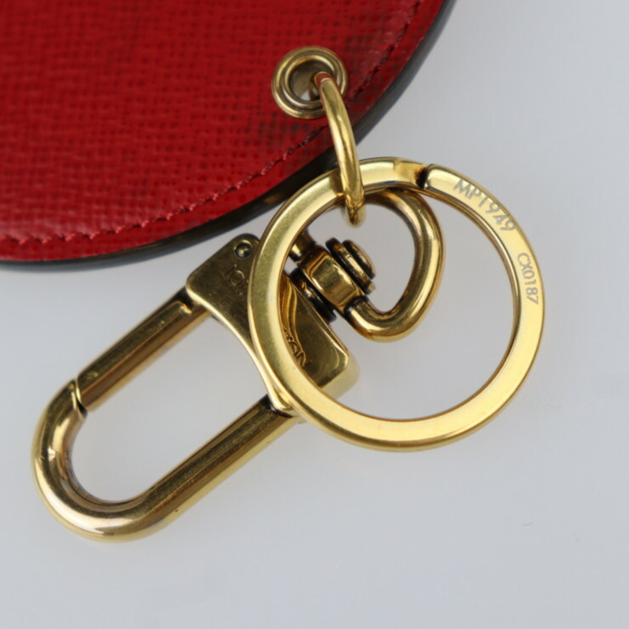 LOUIS VUITTON Louis Vuitton Portocre Illustre Keychain MP1949 Monogram Canvas Leather Brown Red Gold Hardware Kansai Yamamoto Kabuki Key Ring Bag Charm