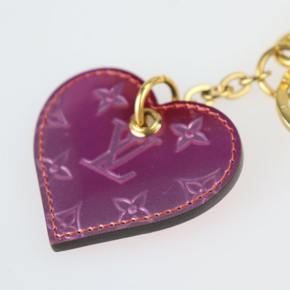 LOUIS VUITTON Louis Vuitton Porto Cle Cool Gradient Keychain M69016  Monogram Verni Leather Pink Purple Red Gold Metal Keyring Bag Charm Heart