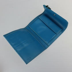 PRADA Prada tri-fold wallet 1M0170 canvas leather blue black white logo charm belt style