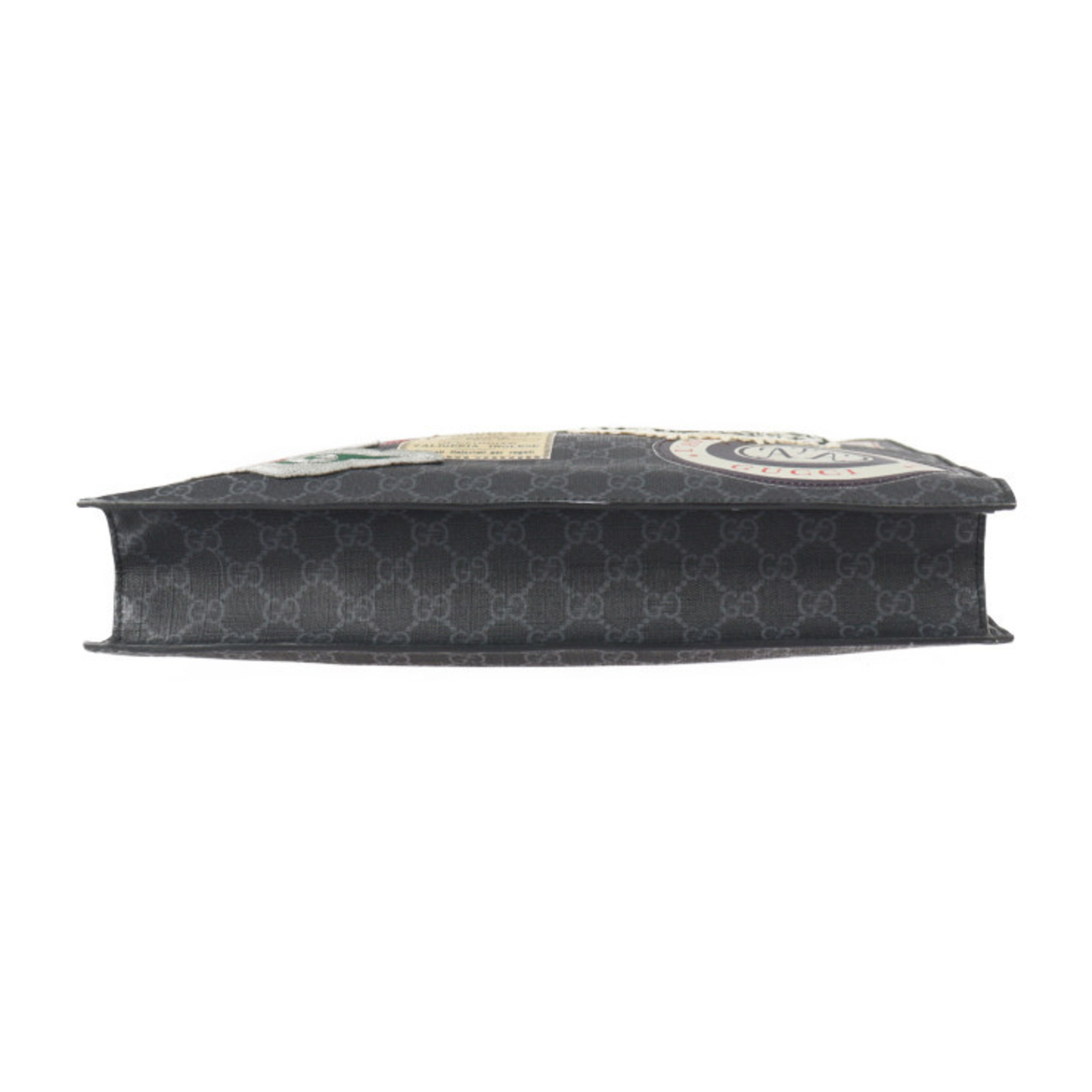 GUCCI Gucci GG Supreme Tote Bag 495559 PVC Leather Gray Multicolor 2WAY Shoulder Patch