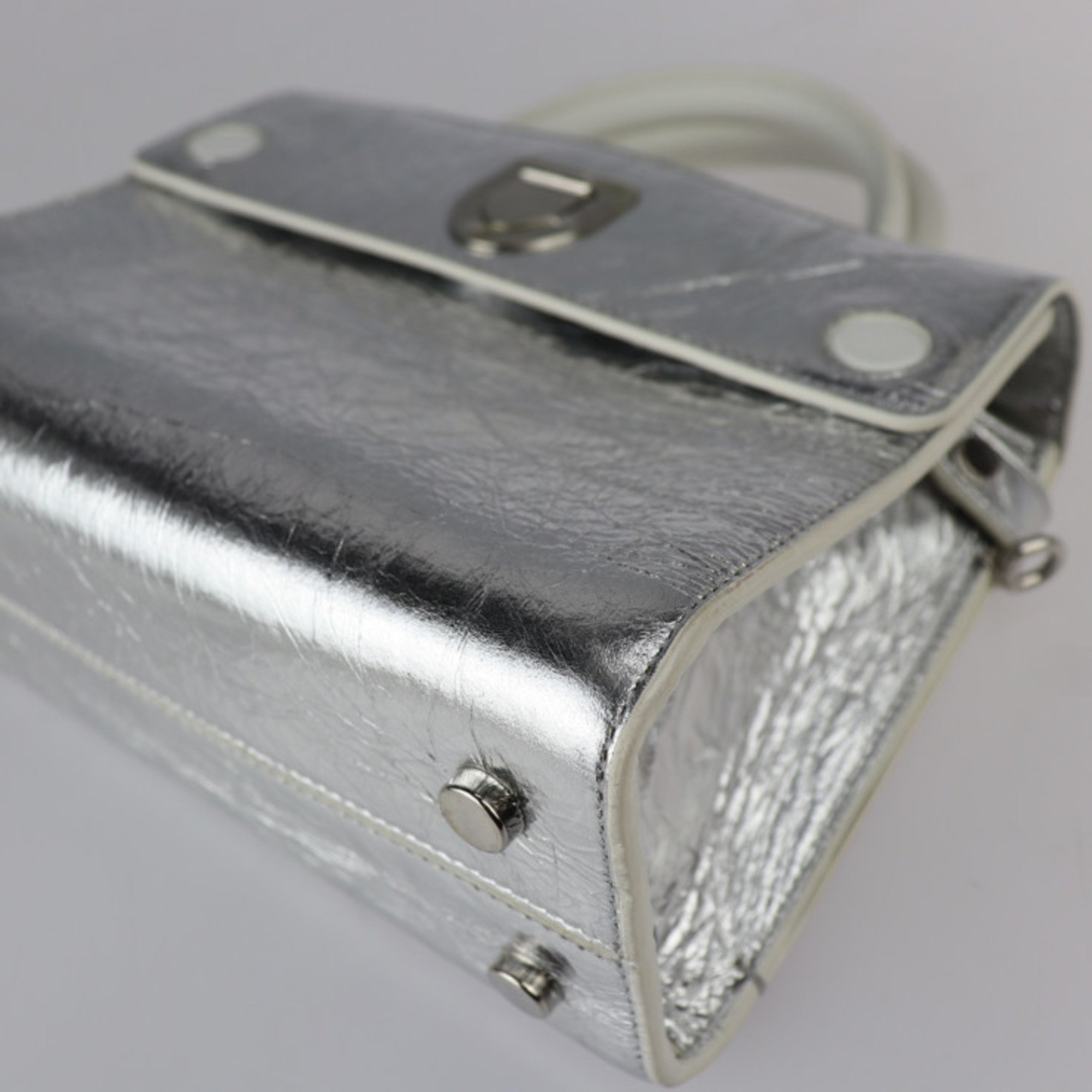 Christian Dior ever mini handbag M7003 PNSS leather silver white 2WAY shoulder bag