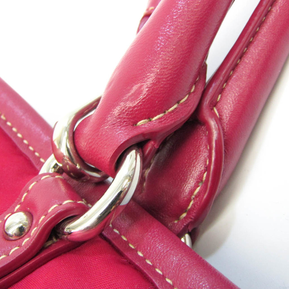 Prada Women's Leather,Nylon Handbag,Shoulder Bag Pink
