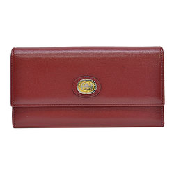 Gucci GUCCI Long Wallet Interlocking G Red x Gold Leather Metal Material Women's 598531