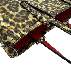 Christian Louboutin Kabata Mini Tote Bag Handbag 2WAY Shoulder Leopard PVC 1215019 Brown Men's Women's