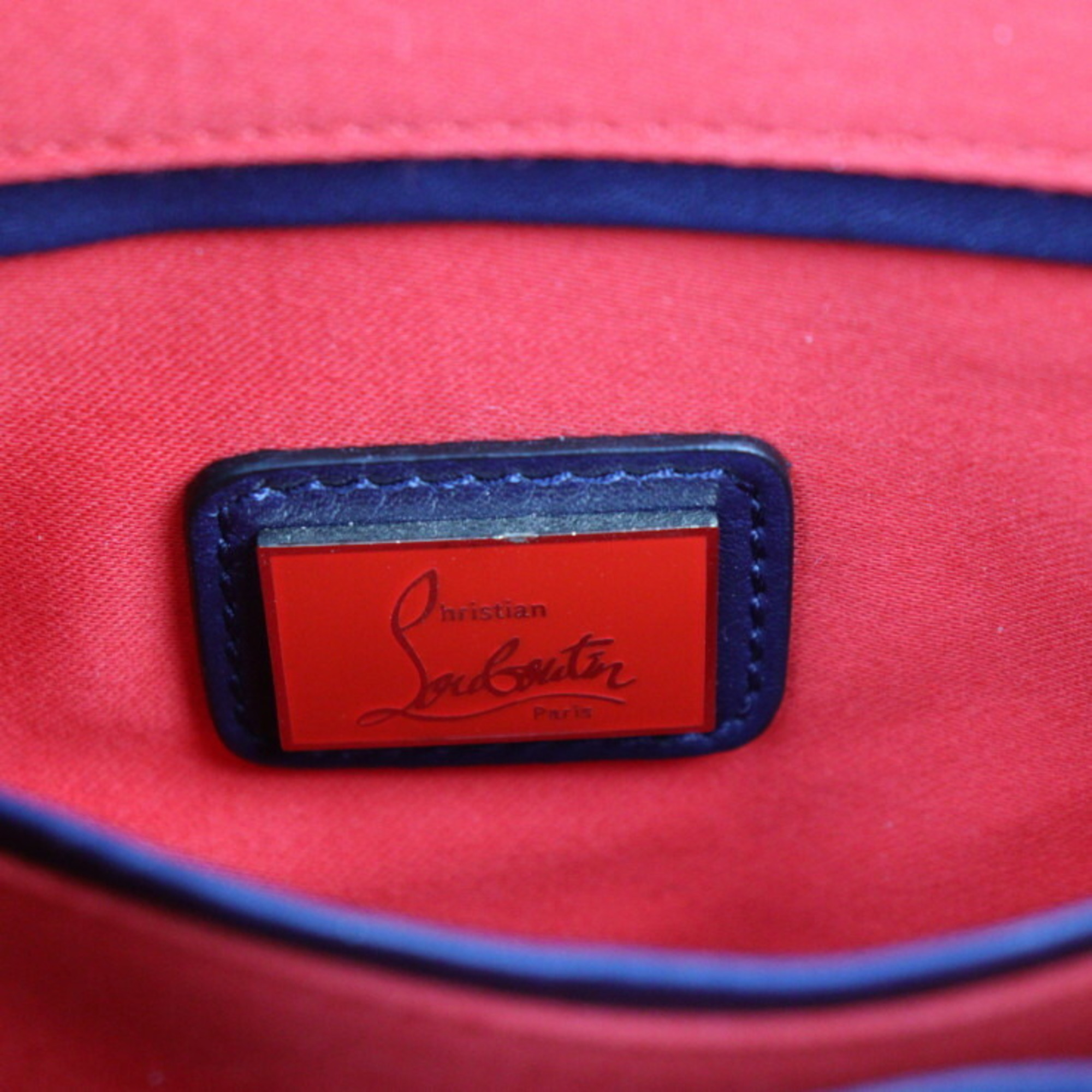 Christian Louboutin Passage Messenger Handbag 3145017 Calf Leather Navy 3WAY Shoulder Bag