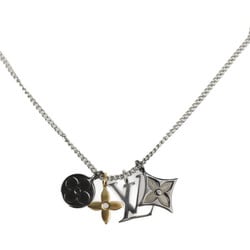 Pre-Owned LOUIS VUITTON Louis Vuitton pendant LV instinct necklace M00521  metal silver gunmetal gold initial monogram flower vuitton (Good) 