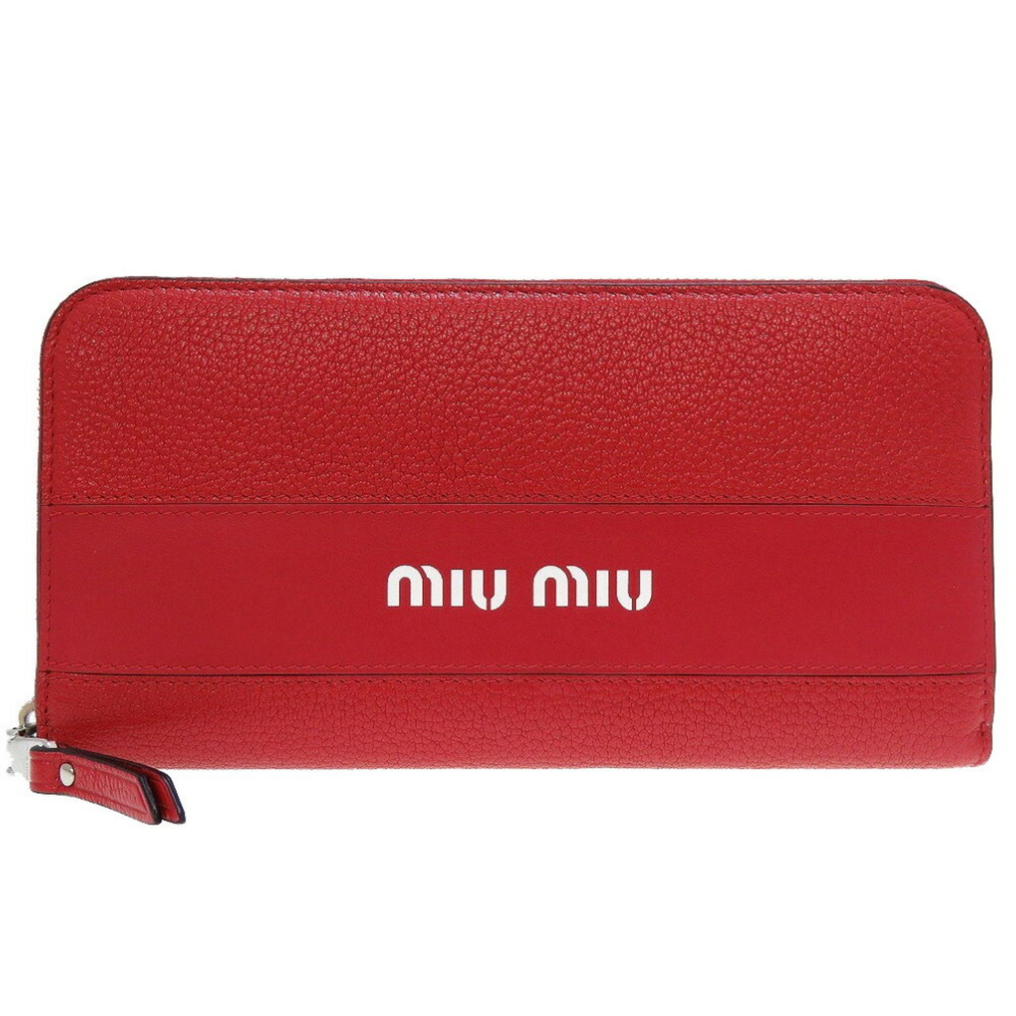 Miu Miu miu leather red round long wallet 0