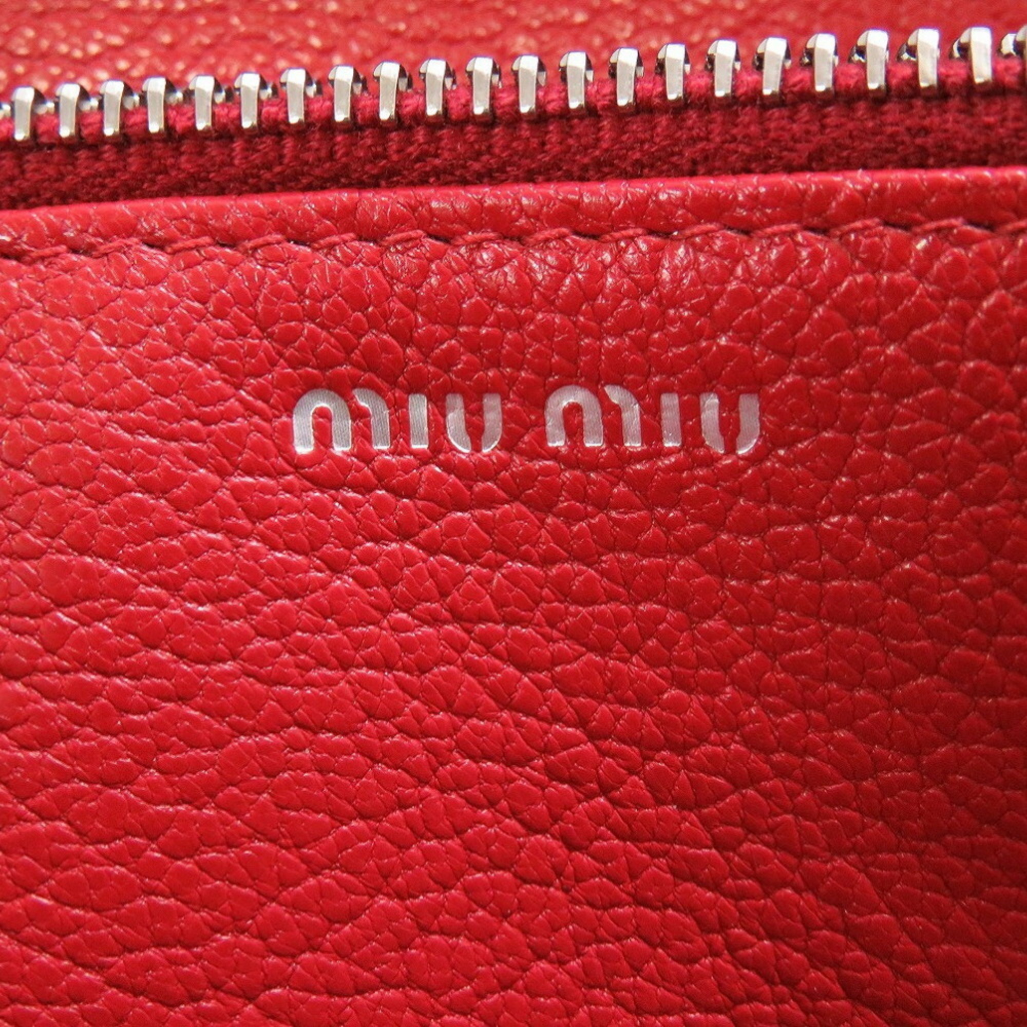 Miu Miu miu leather red round long wallet 0